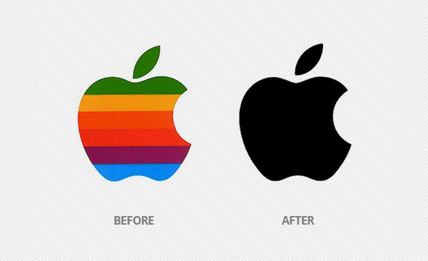 Apple Logo Before and After