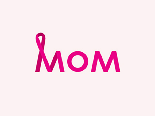 Mom Cancer Ribbon Logo