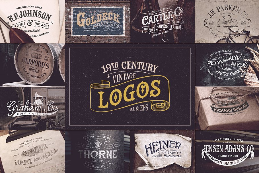 19Th Century Vintage Logos