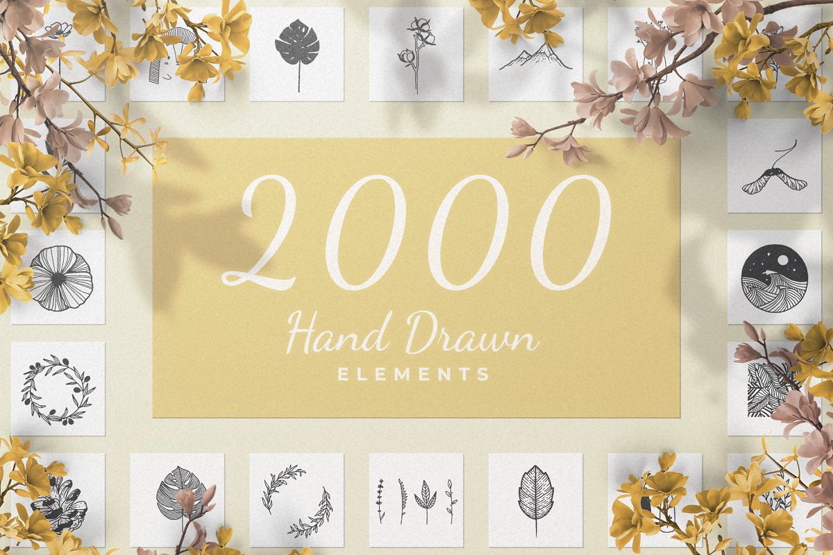 2000 Hand Drawn Elements