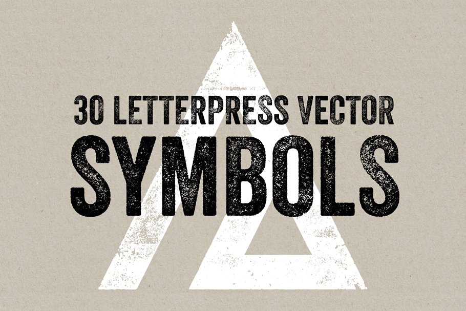 30 Letterpress Vector Symbols
