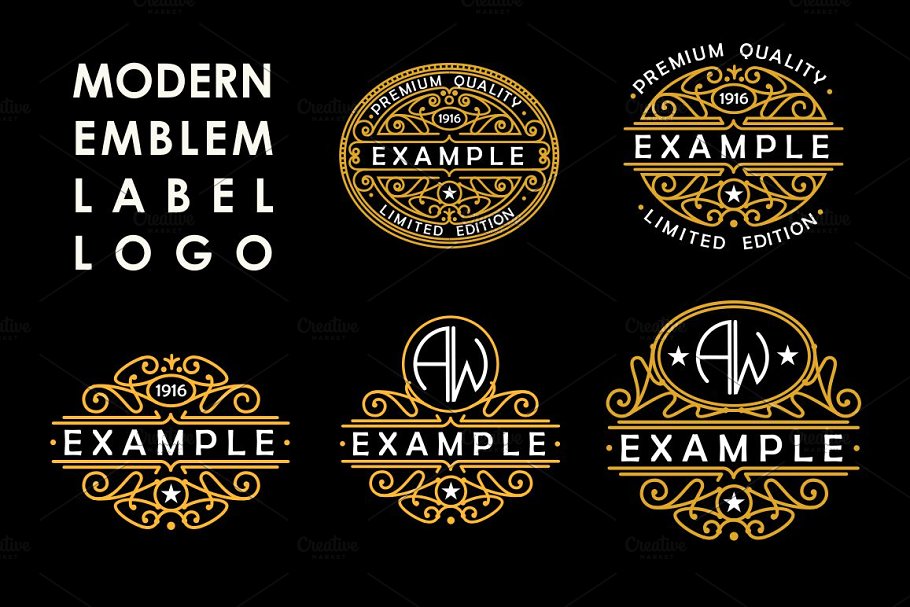 5 Art Nouveau Labels