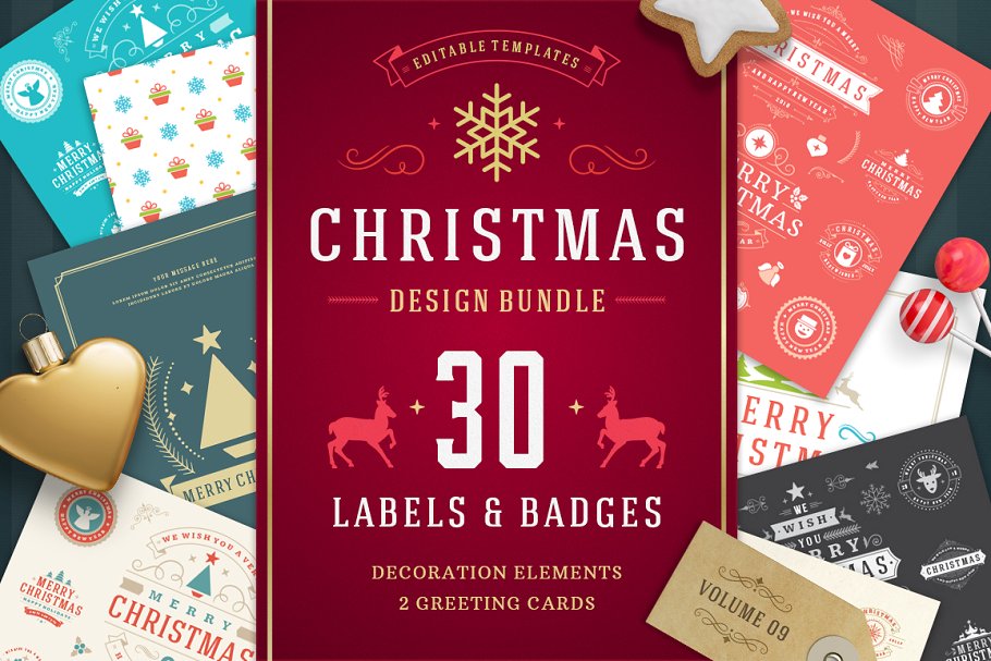 Christmas 30 Labels And Badges